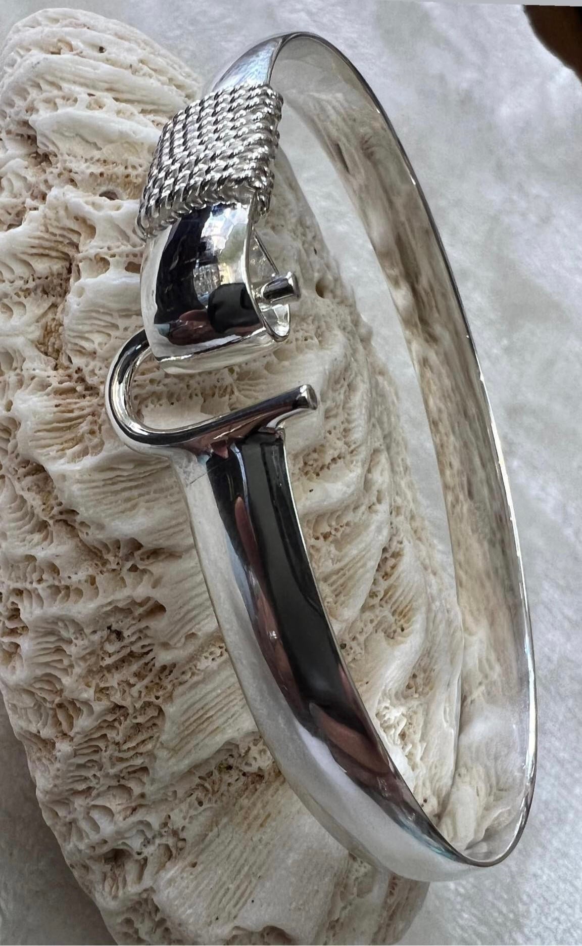 925 Sterling silver (925) 8mm hook bracelet