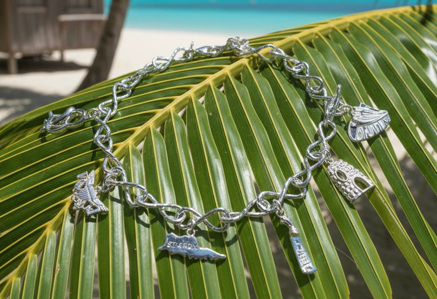 925 Sterling silver charms anklet, bracelet collection.