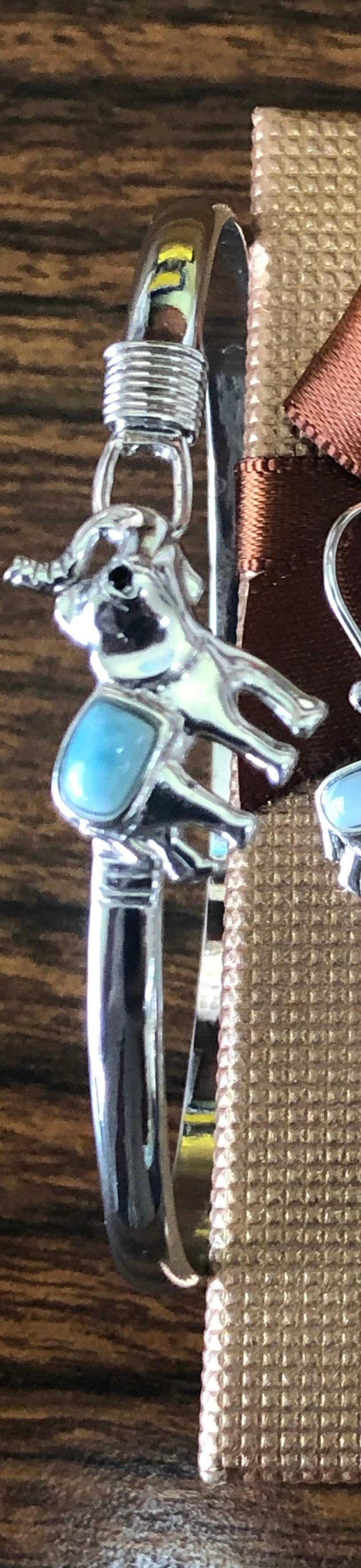 Elephant Larimar bracelet size 6