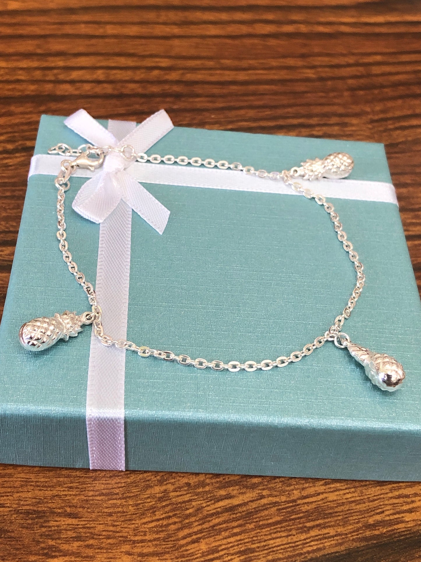 925 Sterling silver Pineapple adjustable Anklet.