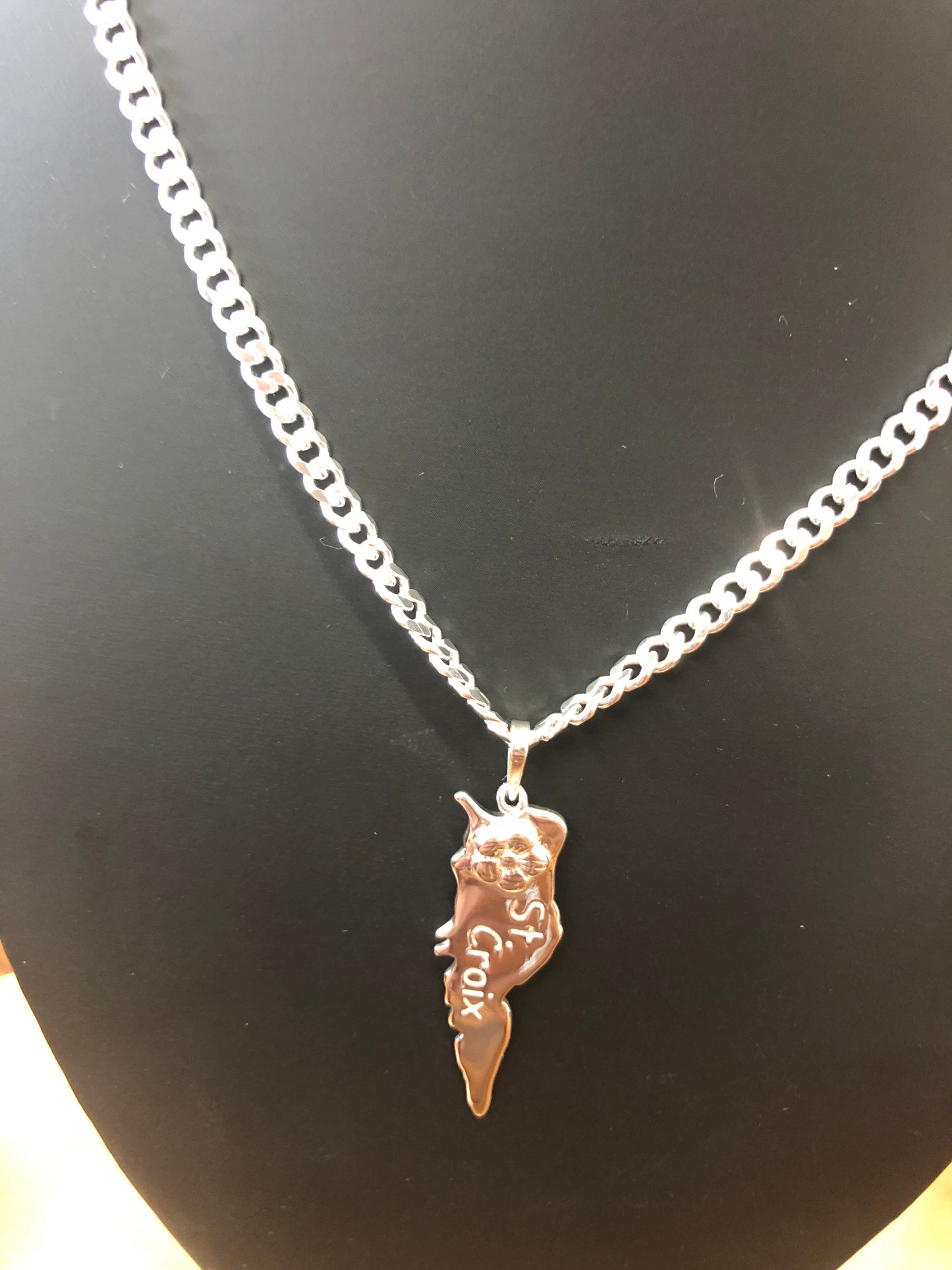 925 Sterling silver St.Croix map collection.