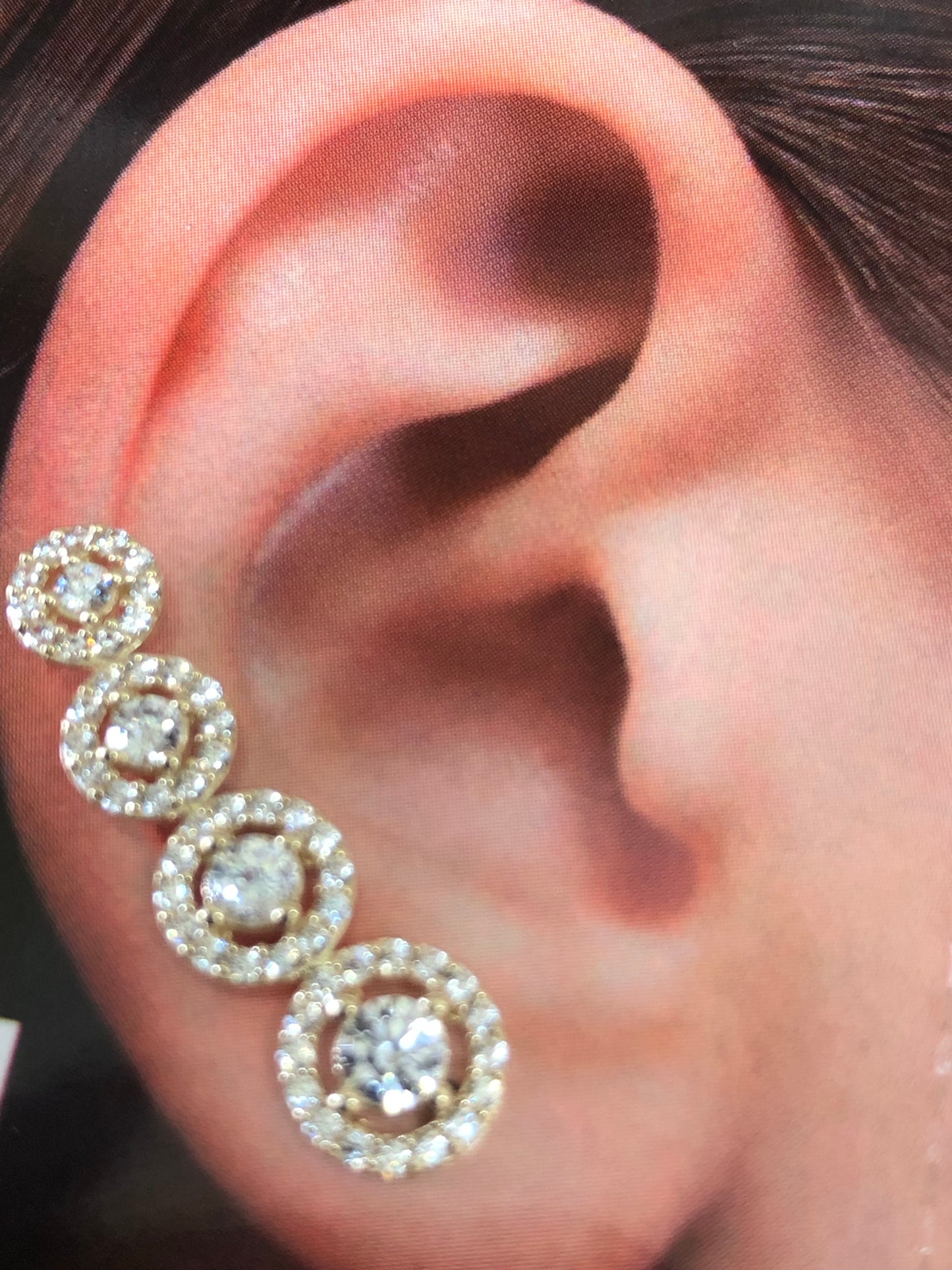 Solid 10 k gold ear cuff earrings for both sides .