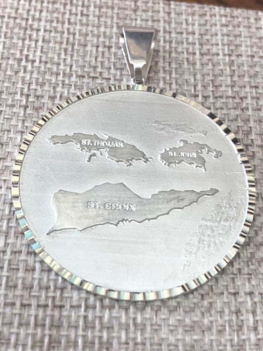 Sterling silver Three Islands pendant.