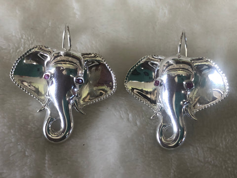 Sterling silver elephant earrings.