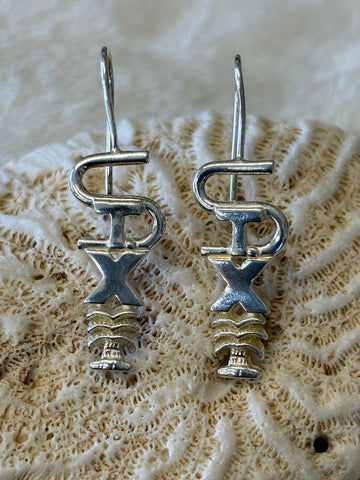 Sterling silver STX earrings
