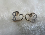 Solid 14 k gold heart with infinity earrings.