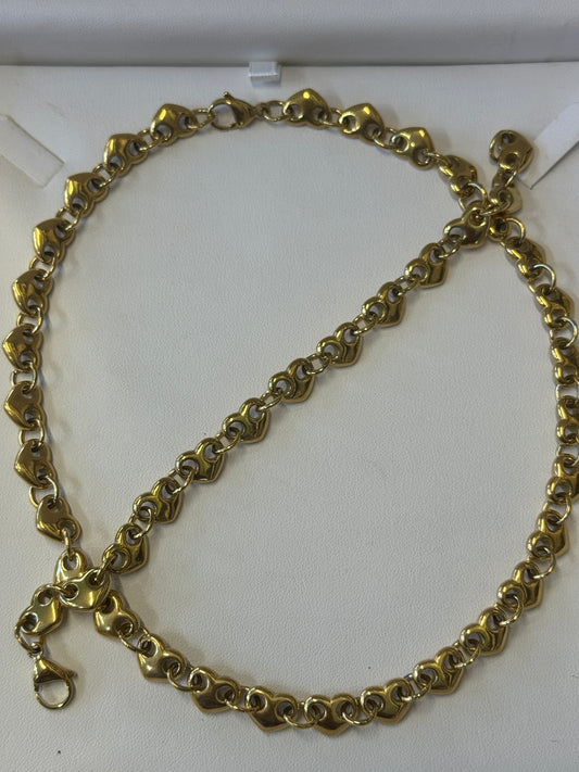 Stainless steel Heart puff links set