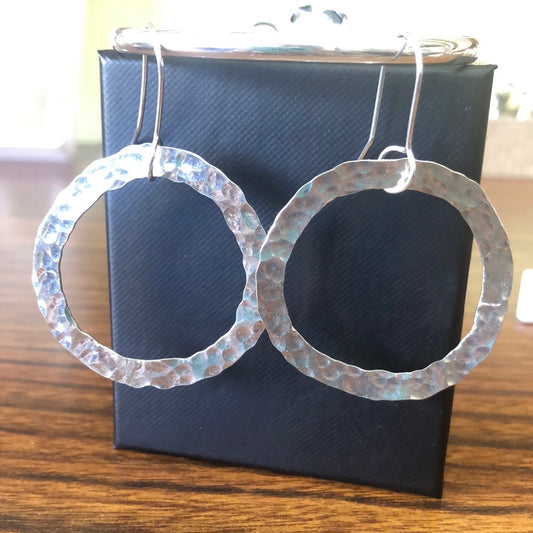 925 Sterling silver handmade hammered earrings.