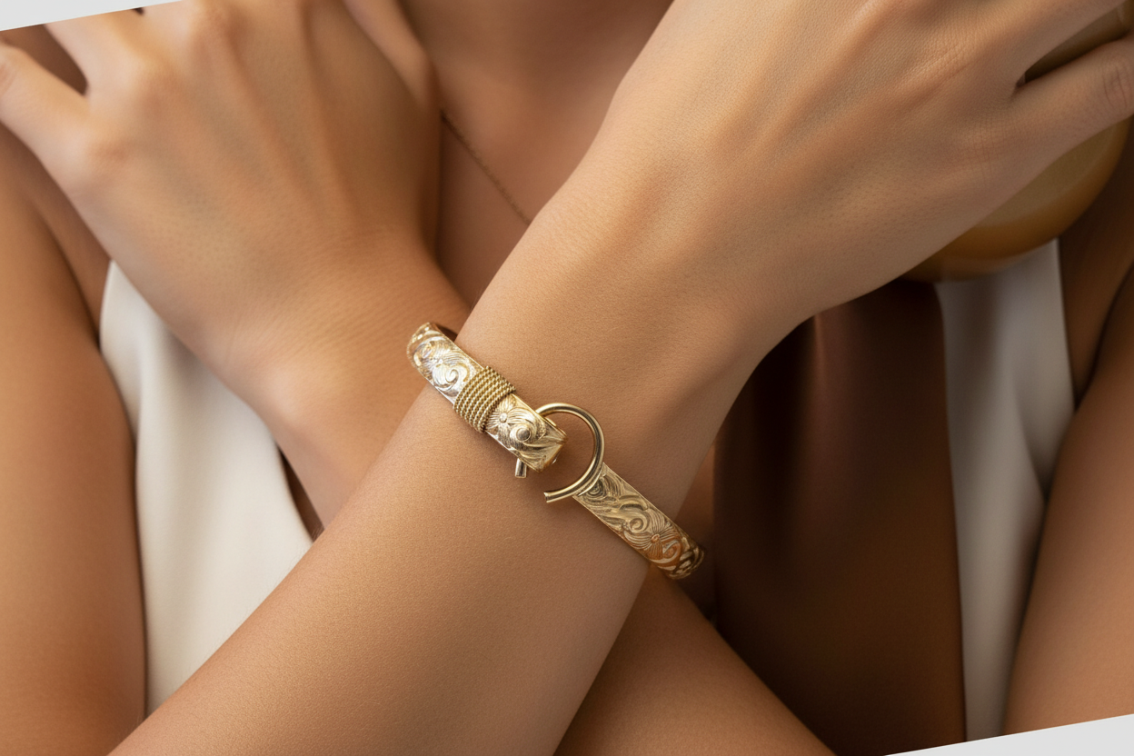 14 k gold filled hook bracelet.