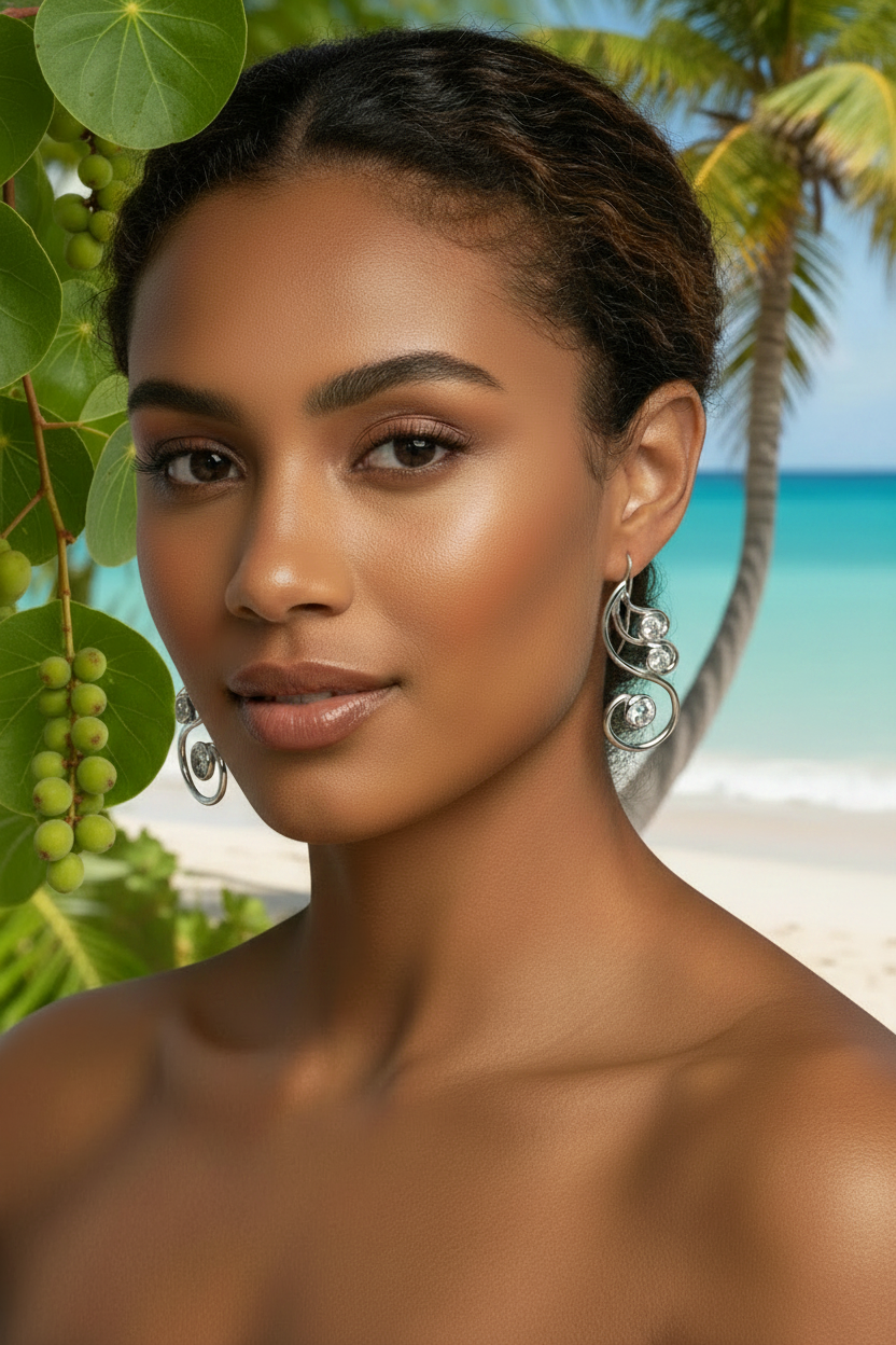 Sterling silver waves earrings