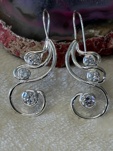 Sterling silver waves earrings