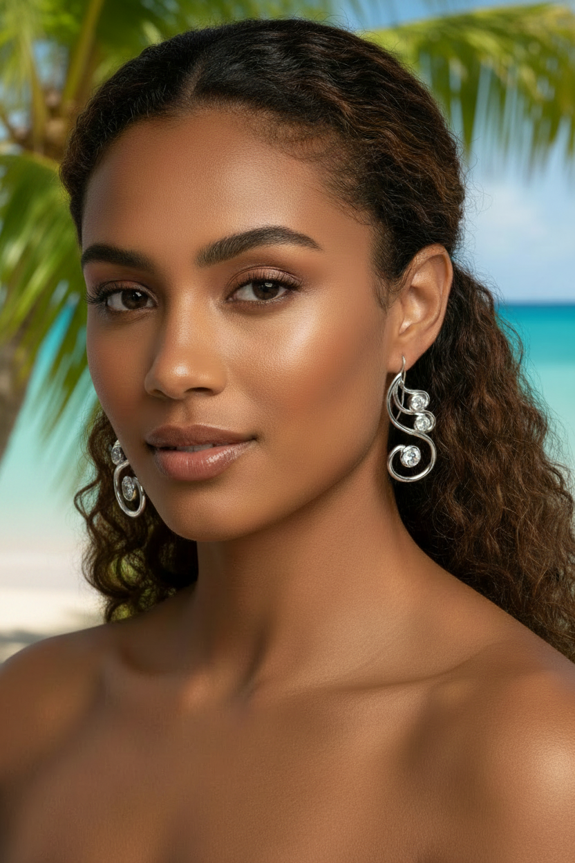 Sterling silver waves earrings