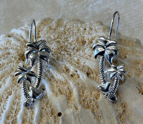 Sterling silver palm trees earrings.