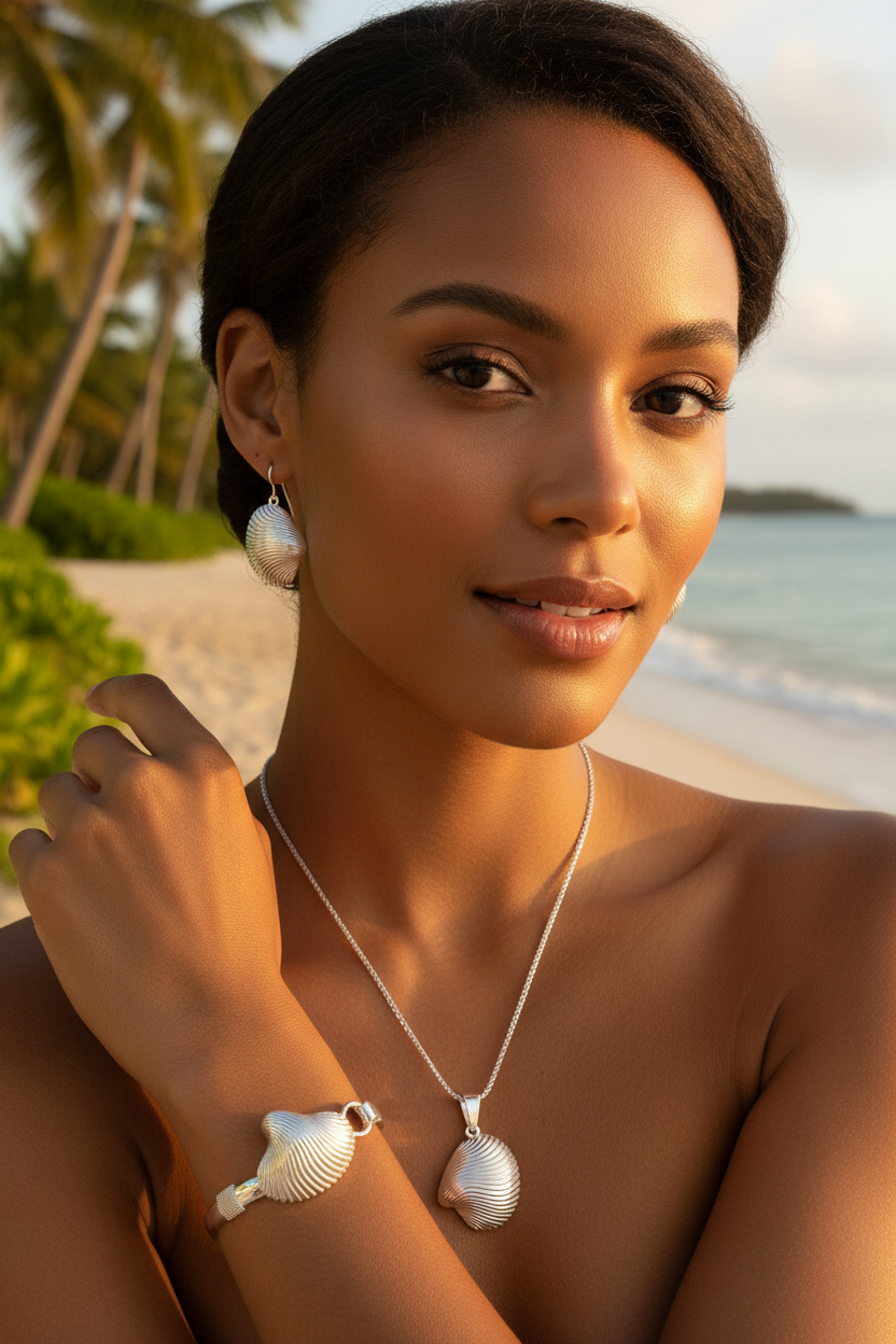 Sterling silver (925) seashells collection.