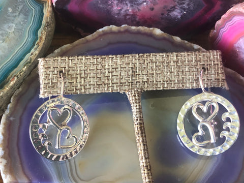 Sterling silver double hearts earrings
