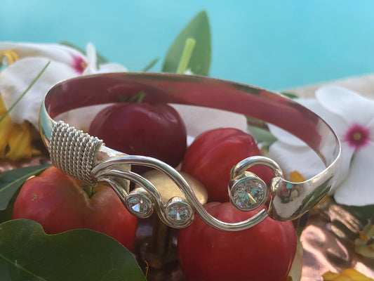 Sterling silver waves bracelet.