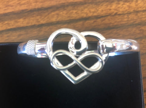 Sterling silver heart with infinity bracelet.
