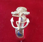 925 Sterling silver anchor ring with 14K gold wrapped.