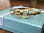Gold plated Sugar mill with Hibiscus flower bracelet size 7 1/2