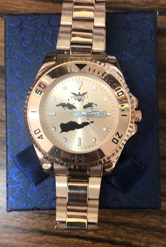 Virgin Islands Men’s rose gold Color watch