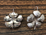 Solid 14 K gold handmade hibiscus flowers earrings.