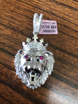 925 Sterling silver lion head pendant