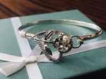 Heart with rose Sterling silver (925)bracelet.