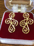 Solid 10k and 14k Gold Swirly-Curly Earrings
