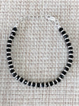 925 Sterling silver adjustable black and silver beads baby bracelet.