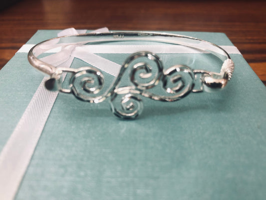 Swirly-Curly Sterling silver bracelet.