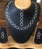 Sterling silver (925) adjustable circle set.(earrings,hand chain, necklace)
