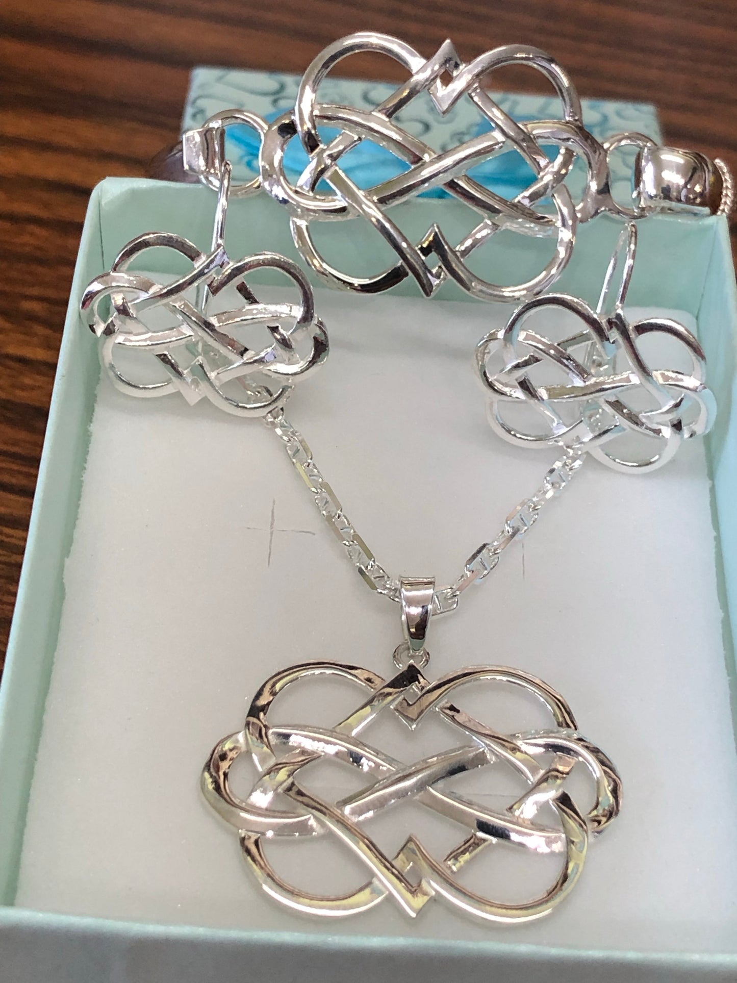 925 Sterling silver double hearts Infinity collection