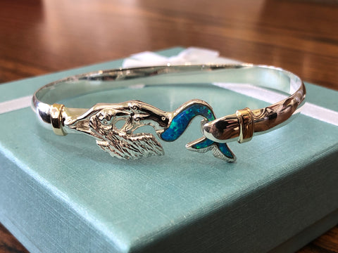 14 K Gold Sterling Silver Mermaid Hook Bracelet
