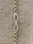 Infinity gold plated hand chain 7 1/2 inches