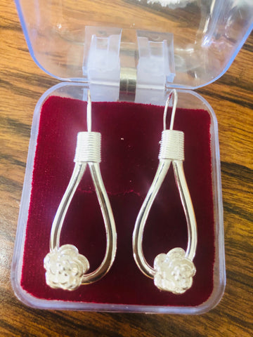 925 Sterling silver Flower Knot earrings