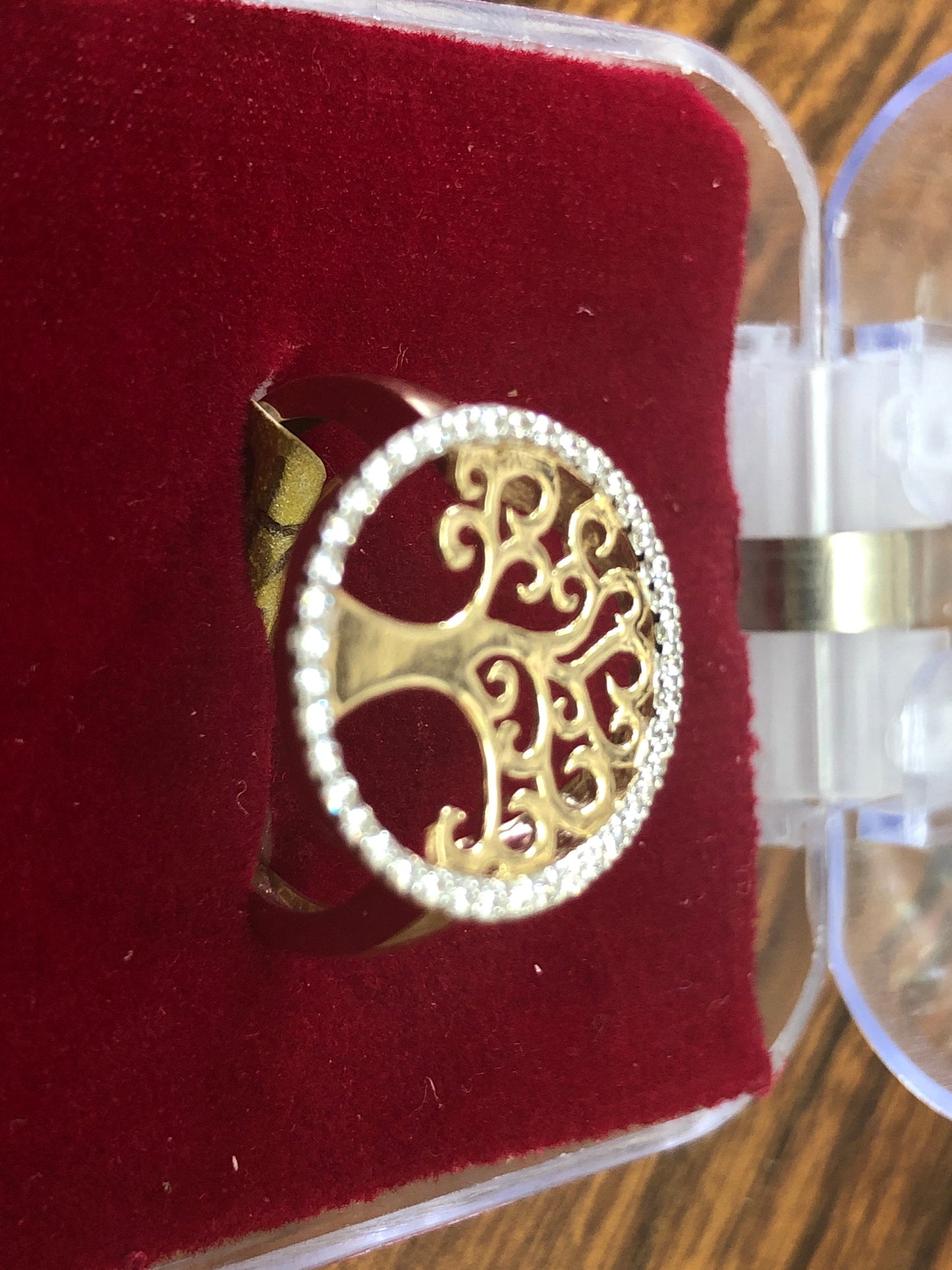 Solid 10 k gold Tree of life ring.