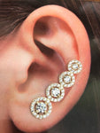 Solid 10 k gold ear cuff earrings for both sides .