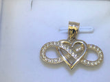 Solid 14 k gold heart-infinity pendant.