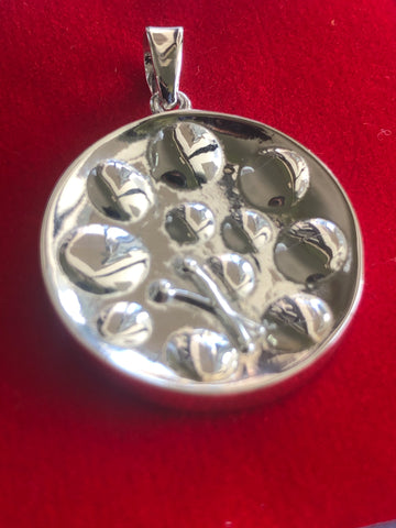 Quarter size 925 sterling silver Steel pan drum pendant