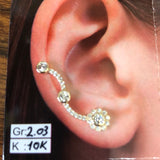 Solid 10 k gold ear cuff earrings for both sides.