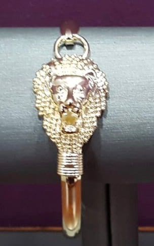 Lion head gold plated bracelet.