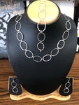 925 Sterling silver set.(Earrings,chain and hand chain)